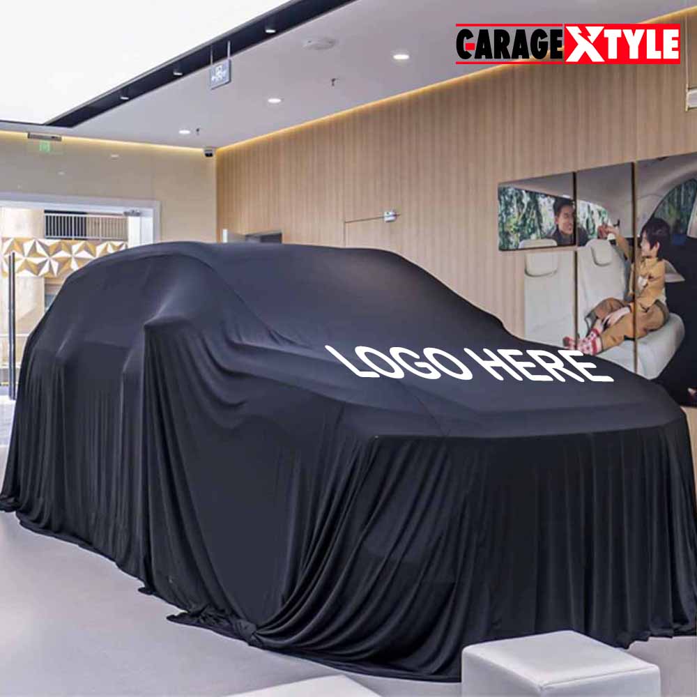 Custom Car Reveal Cover – Stretchable, Soft-Touch Felt with Your Shop Logo for Stunning Reveals & Brand Promotion