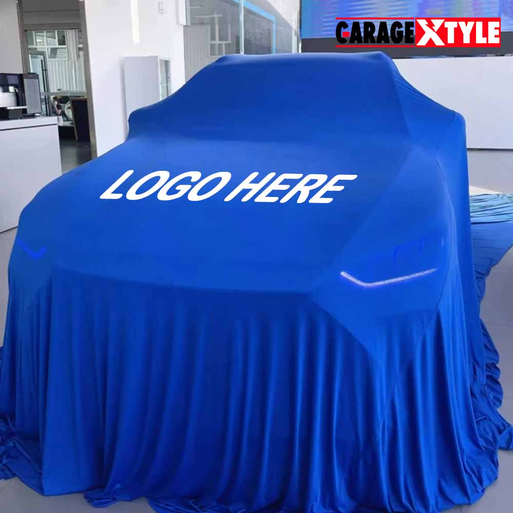 Custom Car Reveal Cover – Stretchable, Soft-Touch Felt with Your Shop Logo for Stunning Reveals & Brand Promotion