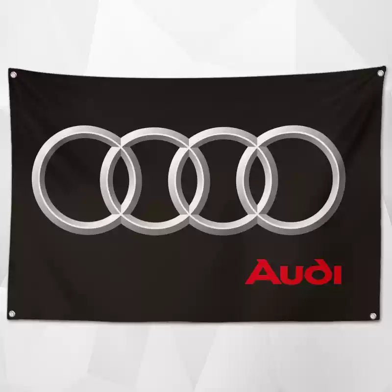 Car Brand Flags – High-Quality Shop Decor Featuring Popular Auto Brands