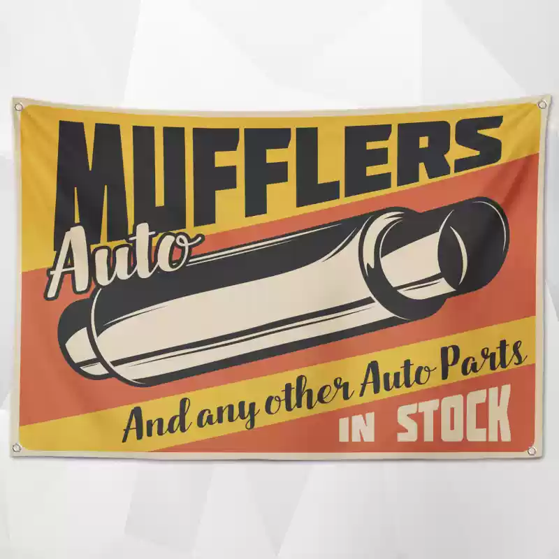 Retro Car Service Flags (Collection One)– Classic Garage & Shop Decor for a Professional Look