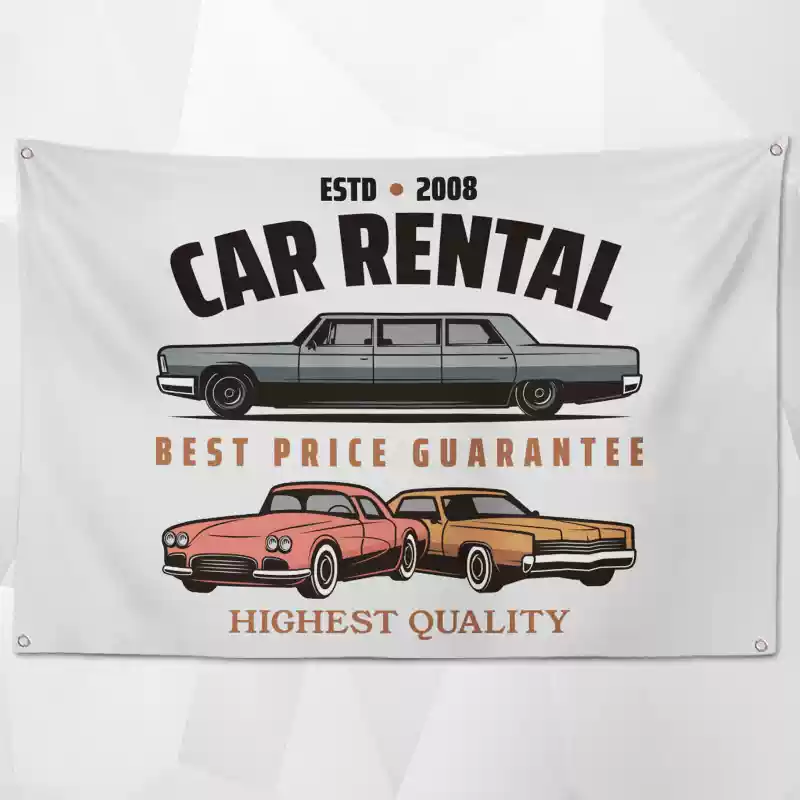 Retro Car Service Flags (Collection One)– Classic Garage & Shop Decor for a Professional Look