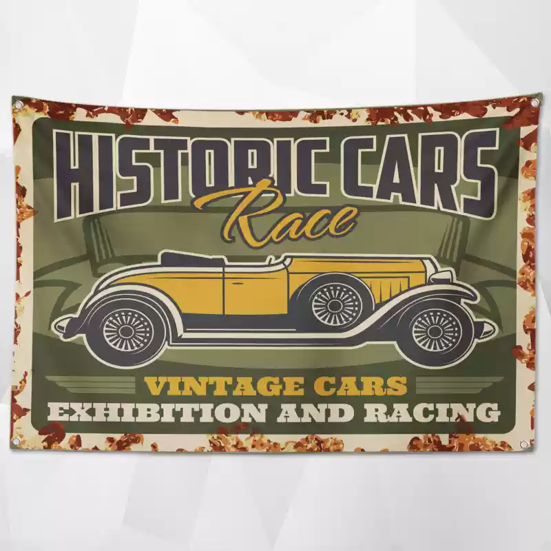 Retro Car Service Flags(Collection Two) – Vintage Automotive Decor for Professional Shops