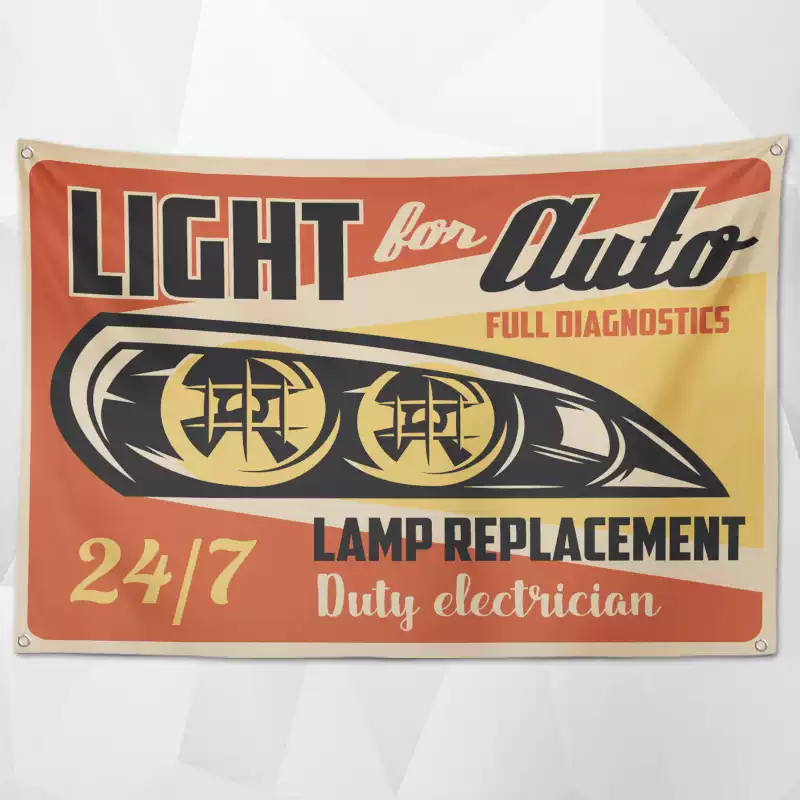 Retro Car Service Flags(Collection Two) – Vintage Automotive Decor for Professional Shops