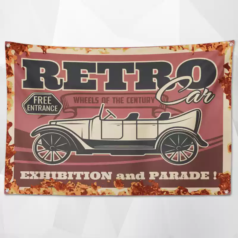 Retro Car Service Flags(Collection Two) – Vintage Automotive Decor for Professional Shops