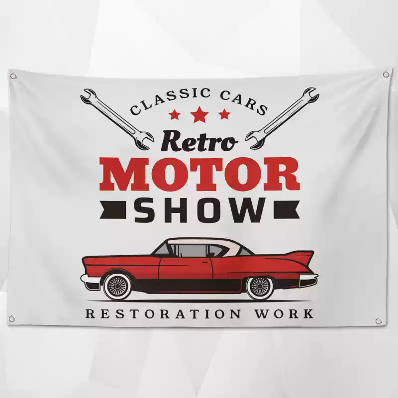 Retro Car Service Flags(Collection Two) – Vintage Automotive Decor for Professional Shops