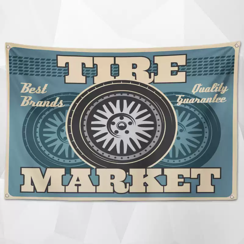 Retro Car Service Flags(Collection Two) – Vintage Automotive Decor for Professional Shops