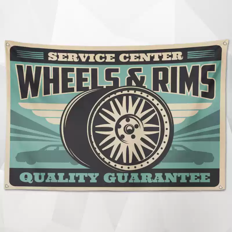 Retro Car Service Flags(Collection Two) – Vintage Automotive Decor for Professional Shops