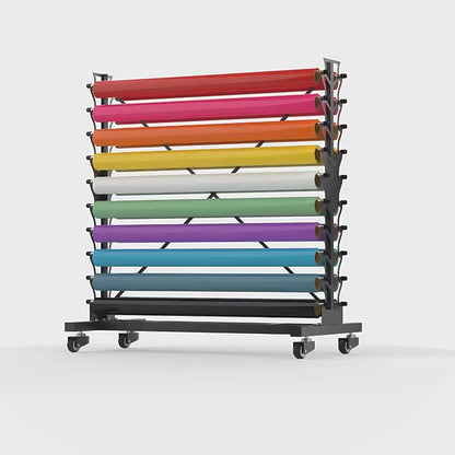 Vinyl Roll Storage Rack with Wheels – Holds 20 Rolls, Mobile & Durable